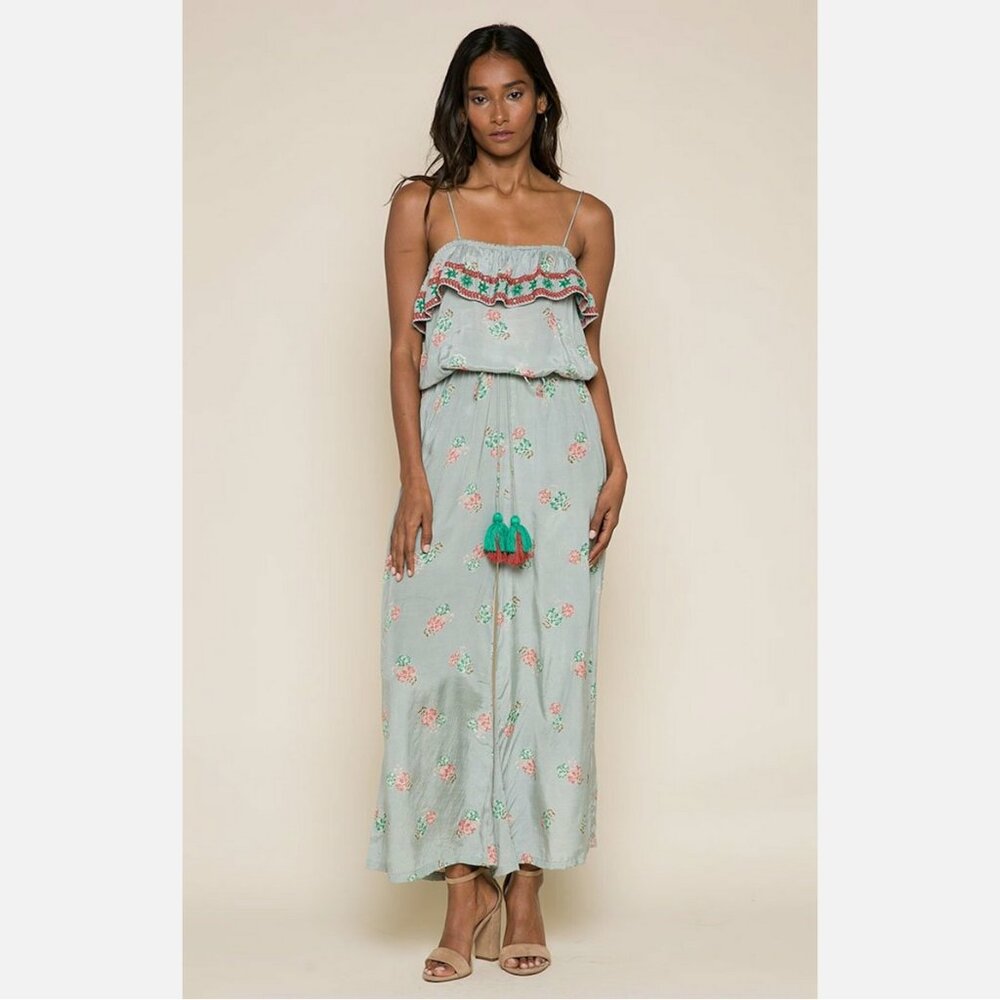 Raga Lodi Gardens Frill Top Jumpsuit Sage Green